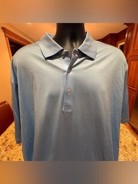 Peter Millar men’s golf polo. Sharp light blue. 2XL